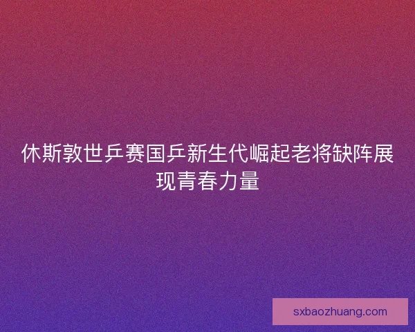 休斯敦世乒赛国乒新生代崛起老将缺阵展现青春力量