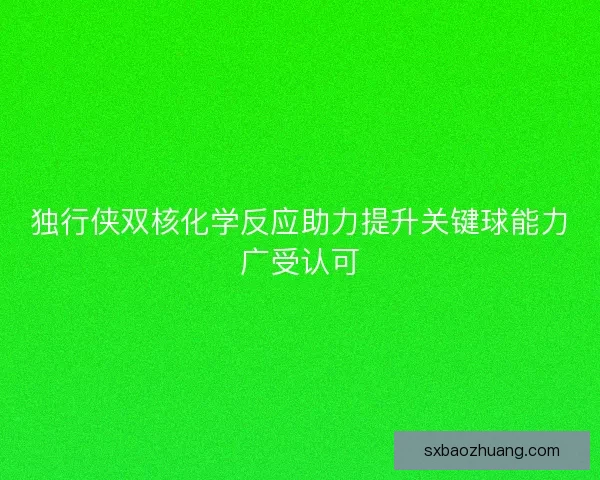 独行侠双核化学反应助力提升关键球能力广受认可