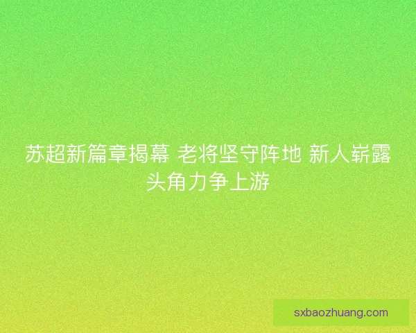 苏超新篇章揭幕 老将坚守阵地 新人崭露头角力争上游